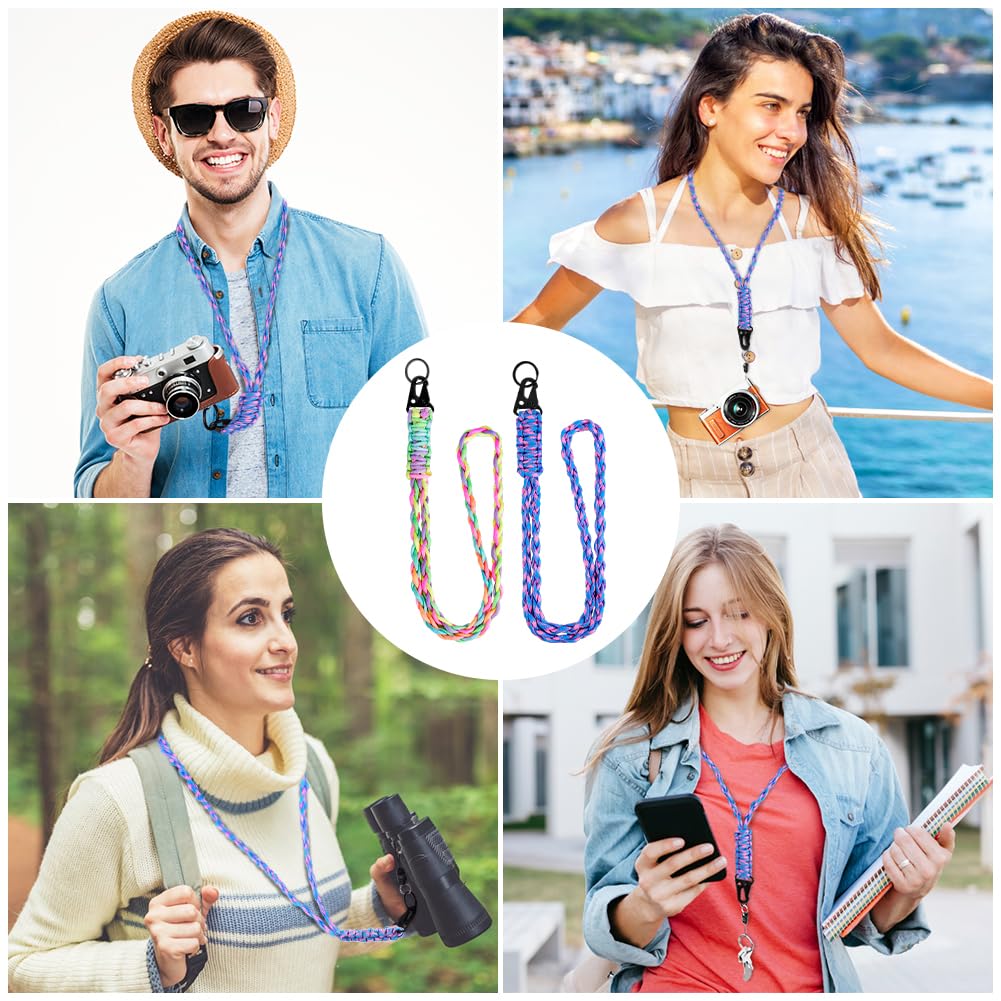 Vicloon Cordones Largos para el Cuello, Paracord Llavero Correa, Corto Cordón para Cuello Llaves, Aplicable a Llaves Tarjetas de Identificación Soporte, Oficina, Escuela