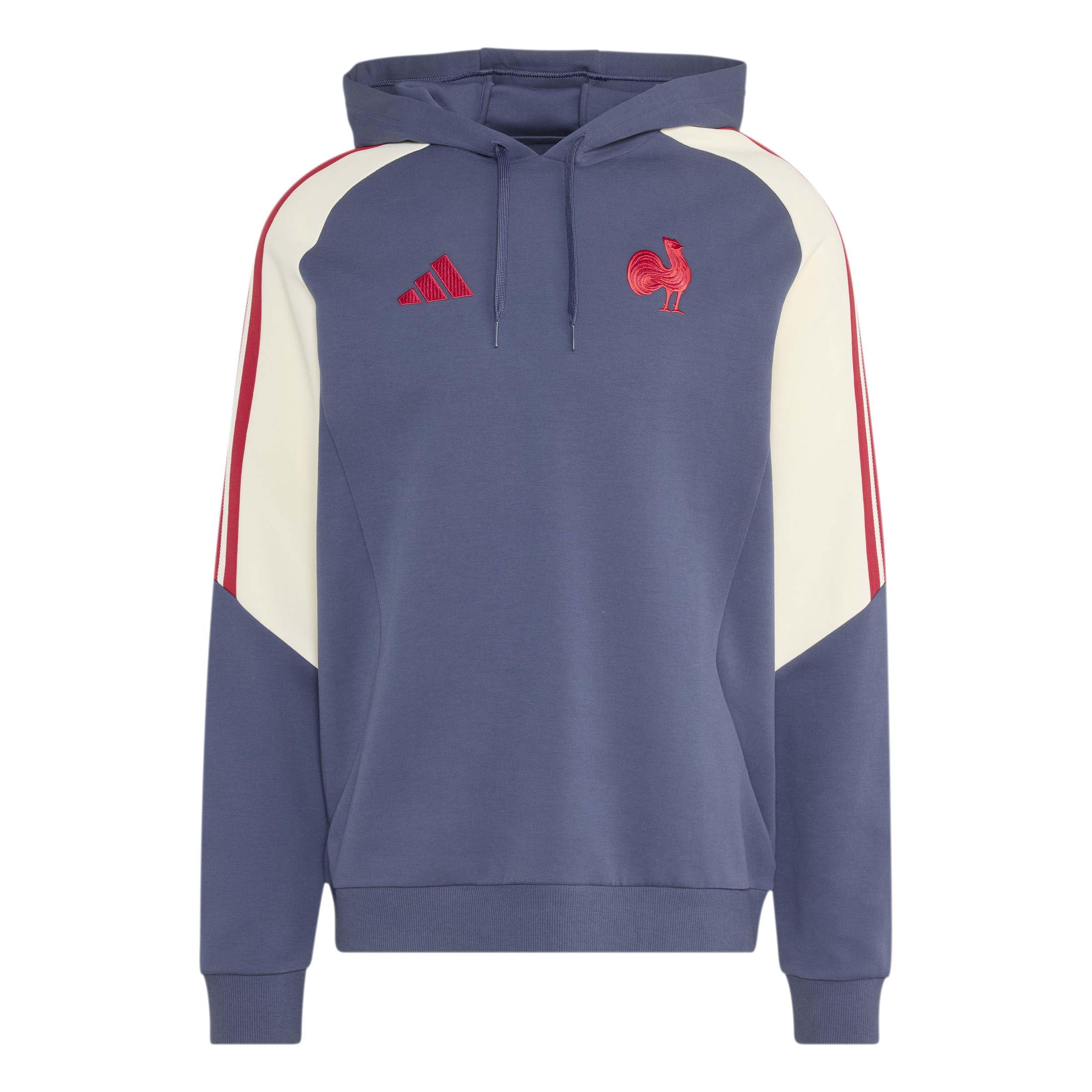 adidas Men's France Rugby Hoodie Sweatshirt, shadow navy, M