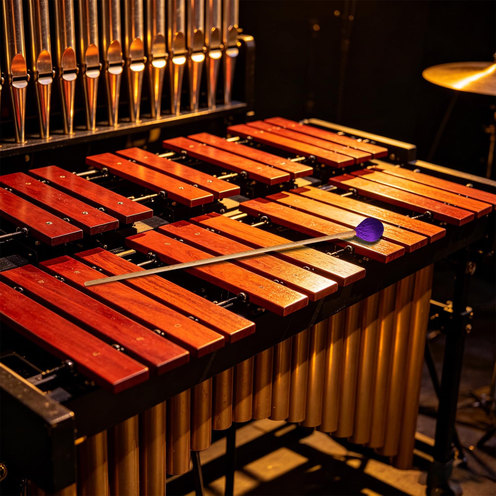 FRCOLOR 4 Piezas Marimba Mallets con Cabezas para Instrumentos de Percusión Mazos de Madera para Intermedio con Cabezas Moradas