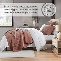 Vista 37 de HORIMOTE HOME Juego de edredón 100% algodón tamaño individual, juego de colcha prelavada de 2 piezas, color azul bebé, funda de cama acogedora