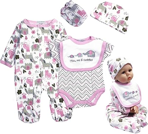Ropa de muñeca Reborn de 22 pulgadas, accesorios de elefante, juego de 5 piezas para muñecas Reborn de 20 a 22 pulgadas, ropa a juego