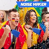 Vista 5 de Paquete de 6 campanas de vaca azules con asas, campana de animación para eventos deportivos, juegos de fútbol, escuela sólida grande, instrumentos