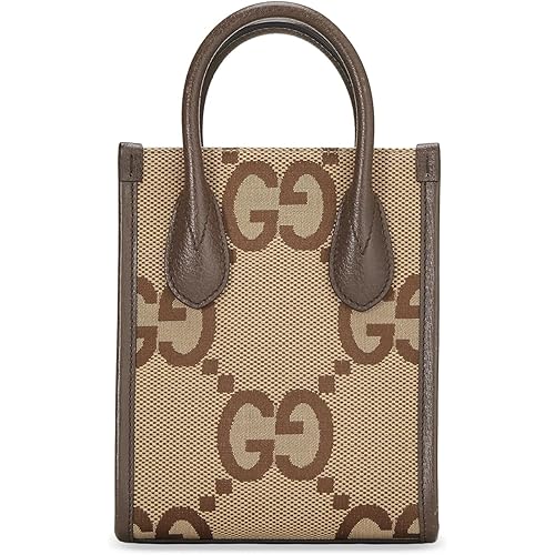 WHAT GOES AROUND COMES AROUND Women's Pre-Loved Gucci Brown Canvas Jumbo GG Handbag Mini