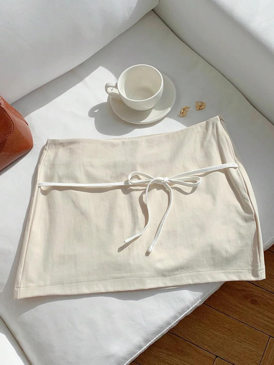Women's Casual Low-Rise Zipper Mini Skort Straight Skirt for Spring/Summer