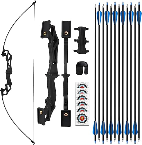 REAWOW Arcos recurvos para adultos, juegos de arco y flechas de tiro con arco y flechas para adultos, adultos, adolescentes, principiantes,