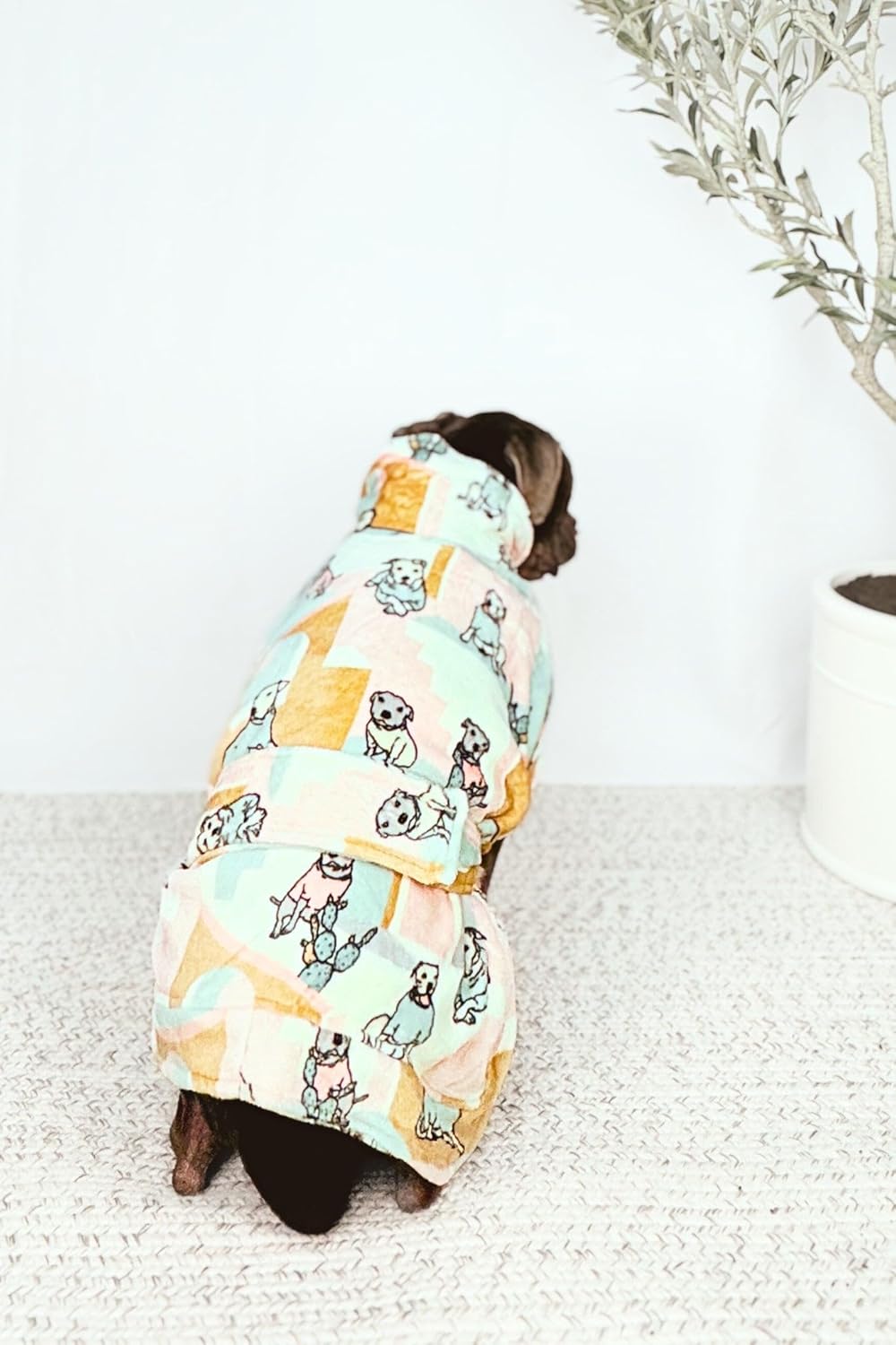 Darren & Phillip Calming Dog Robe for All Breeds - Ultra-Soft Rescue Ranch Dog Robe with Adjustable Belly Strap - Perfectly Matches Women’s Plush Robe - Small