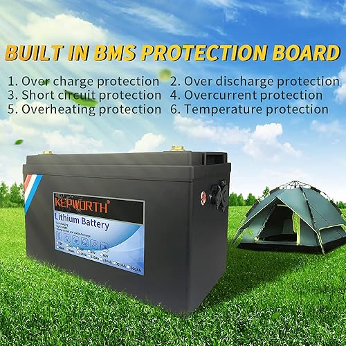 Miniatura 8 de Batería LiFePO4 de 12 V 100 Ah 1280 Wh de ciclo profundo Batería recargable de fosfato de hierro y litio BMS integrado, perfecta para RV, solar,