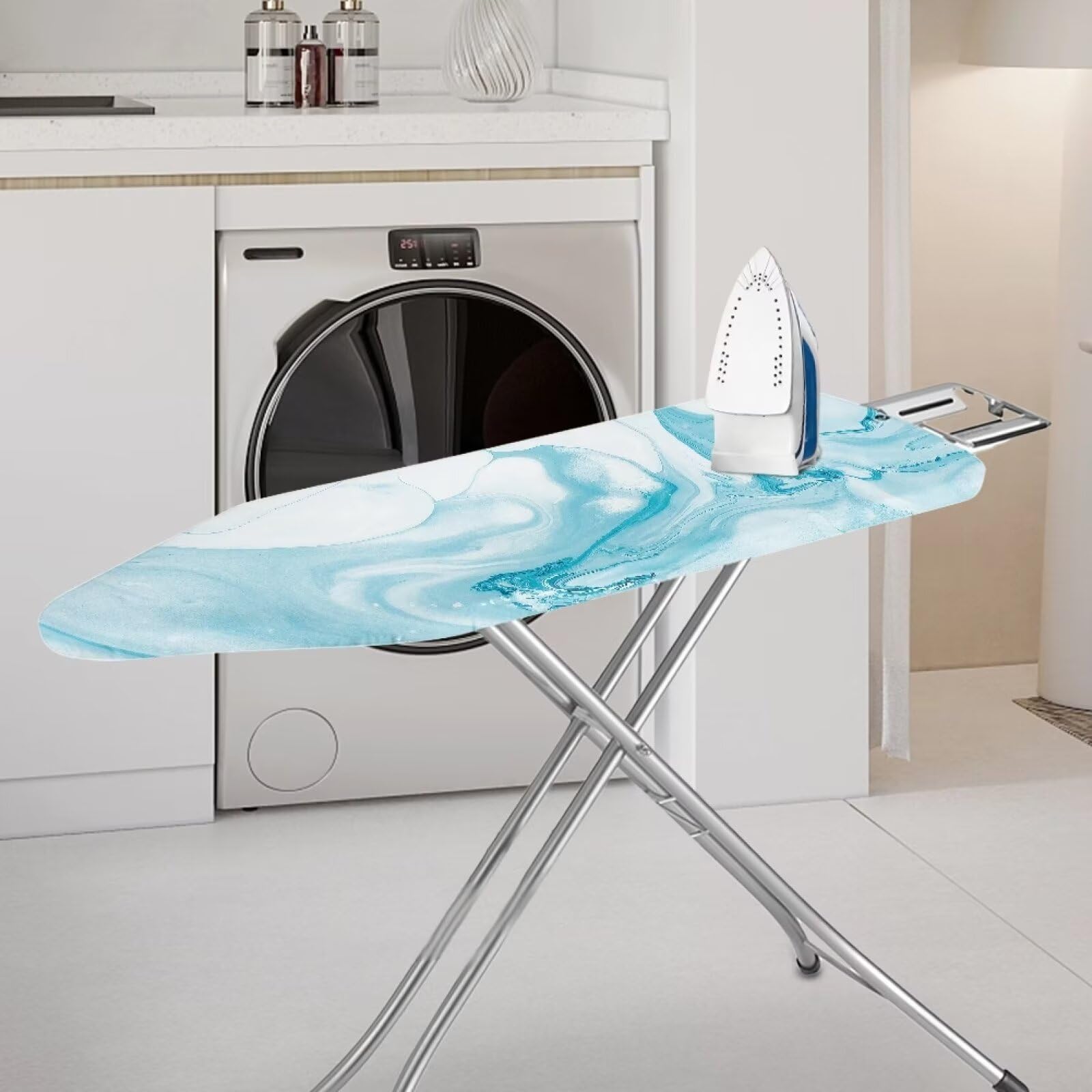 HOWILATH Copri Asse da Stiro Blu Bolla 125 x 45