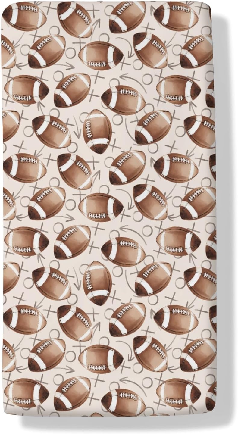 Football Game Day Baby Crib Sheets American Football Sports Baby Sheet Fitted Crib Mattress Cover Standard Toddler Mattress 52''x28''