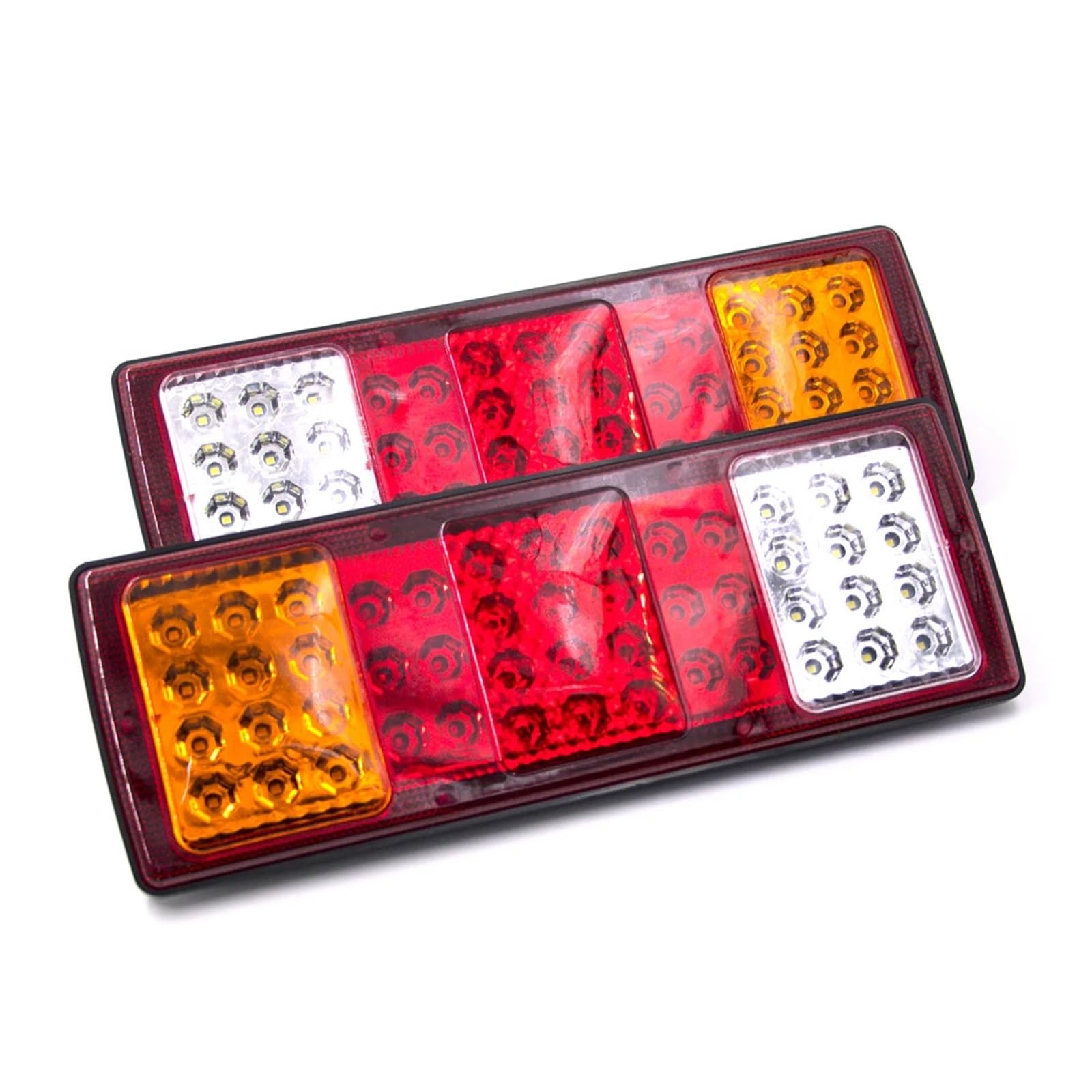 Genérico luces traseras del coche Par de remolque coche 24V 48 LED para camión, luz trasera, parada freno, para giro trasero para señal, 5 funciones