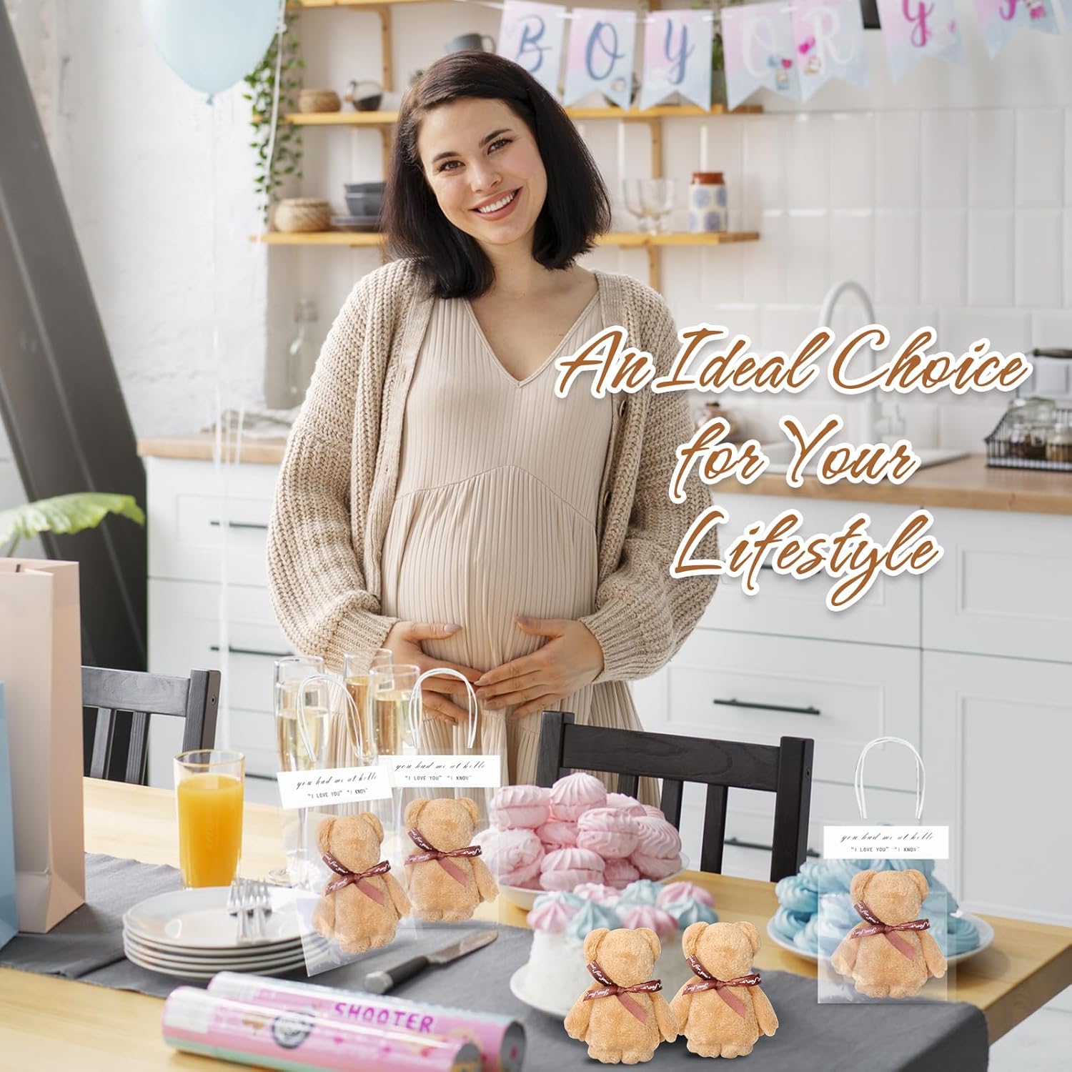 52 Pcs Bear Bath Towel Gift with Bags for Wedding Graduation Valentine Soft Coffee Coral Fleece Hand Towels for Baby Shower Birthday Souvenir Supplies