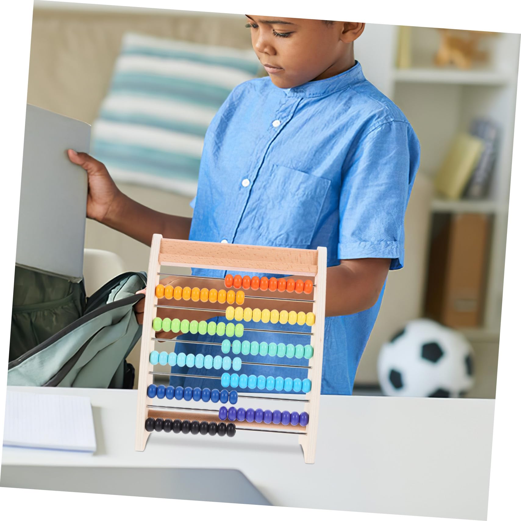 Didiseaon Ábaco de Madera para Niños 13 Niveles, Herramienta Didáctica para Coordinación Mano- y Desarrollo de Habilidades de Cálculo
