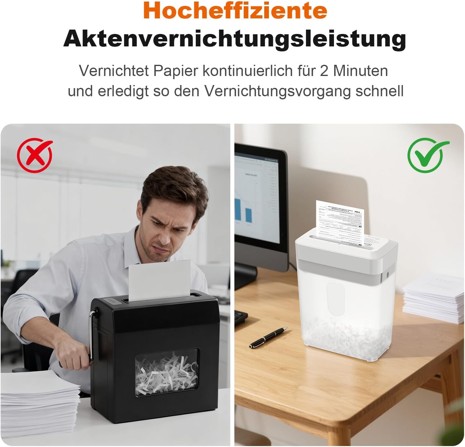 Comparison of inefficient vs. efficient shredding with Bonsaii C292-A