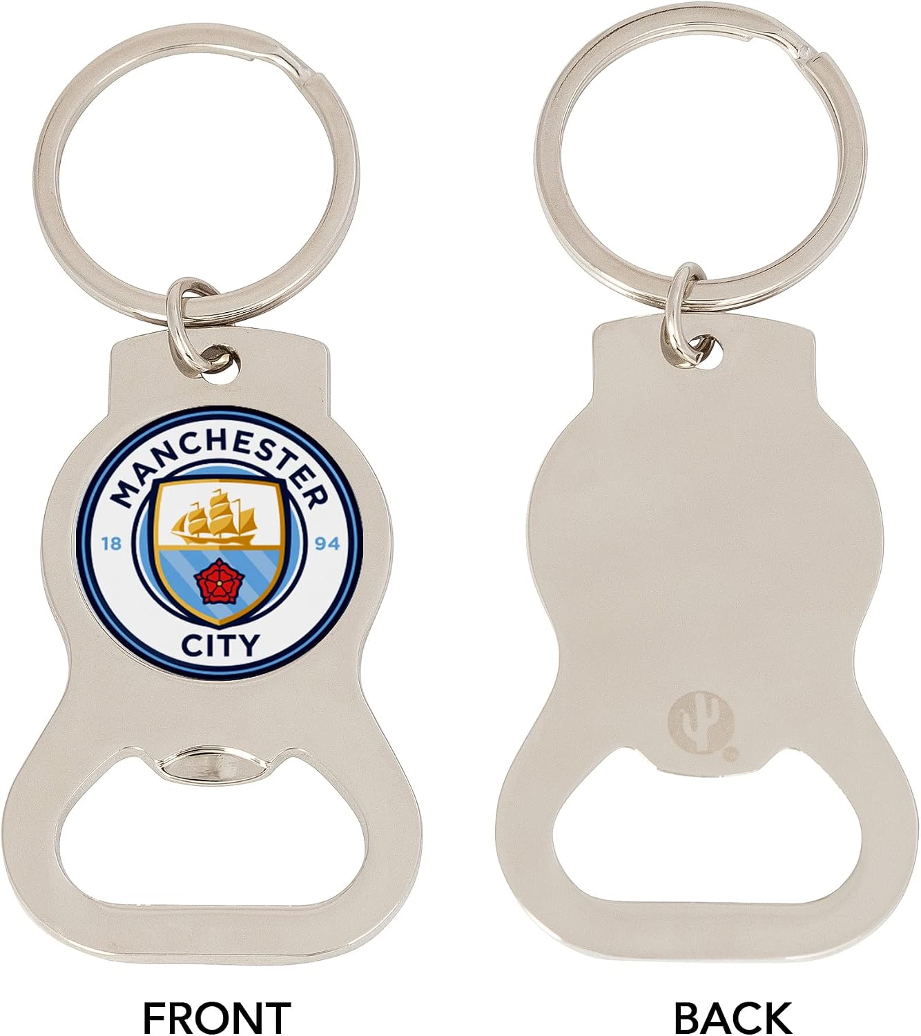Desert Cactus Manchester City Keychain Man City MCFC Soccer Football Bottle Opener Keychain Car Keys (Silver Bottle)