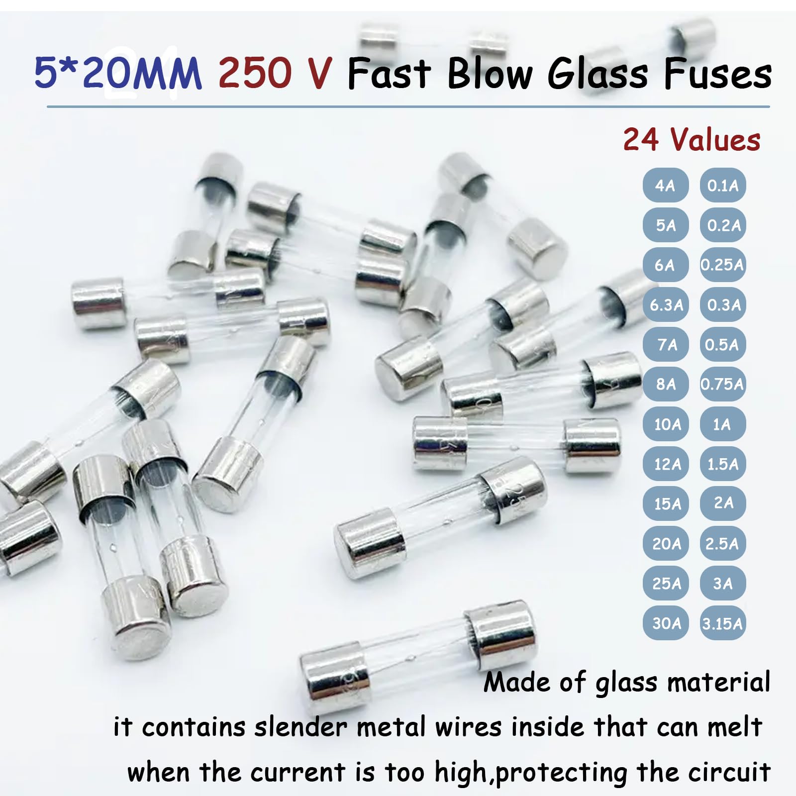 Fusibile In Vetro Rapido 5x20 20A | Confezione Da 10pz - Foto 9