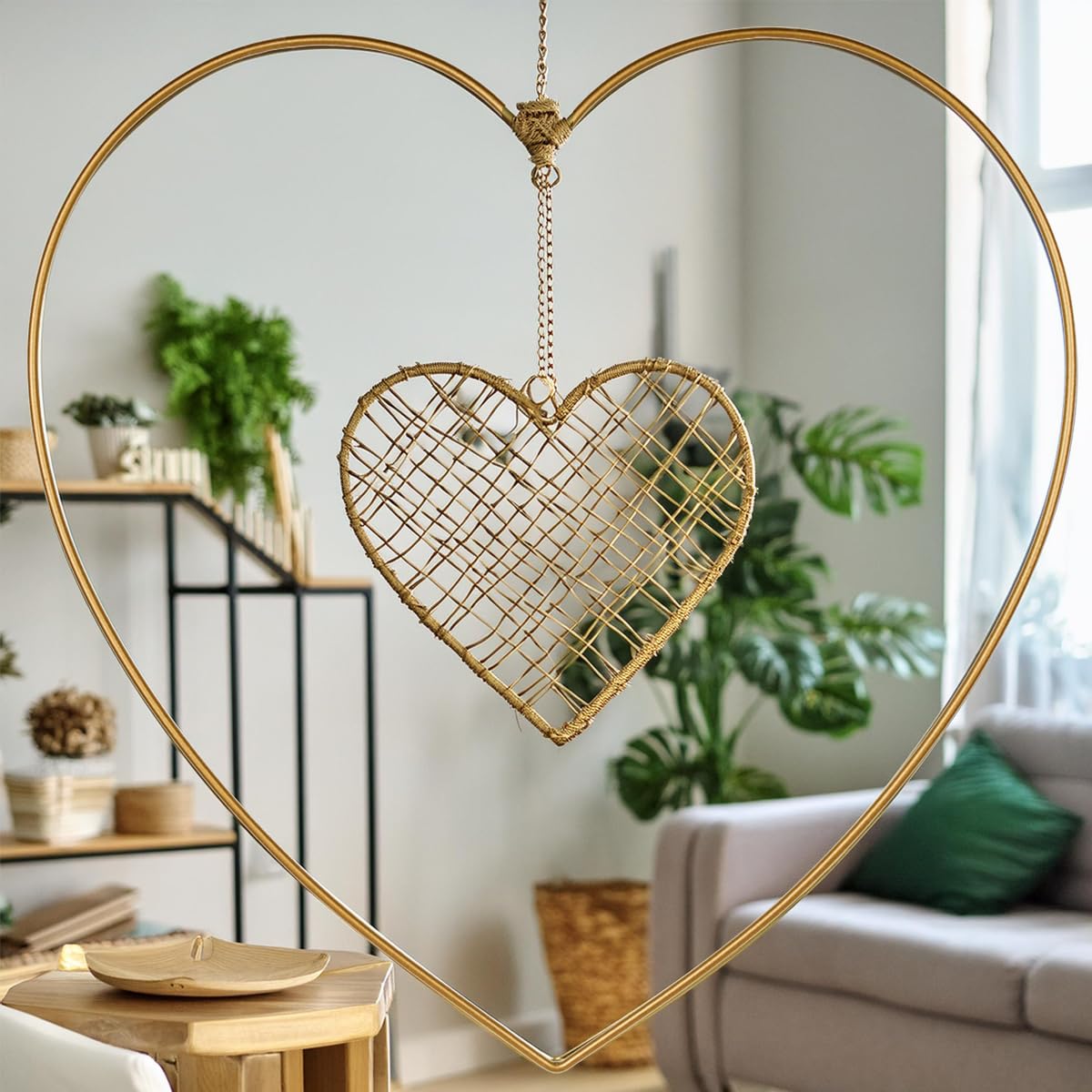 Cuore decorativo per appendere metallo 6 pezzi-8762400