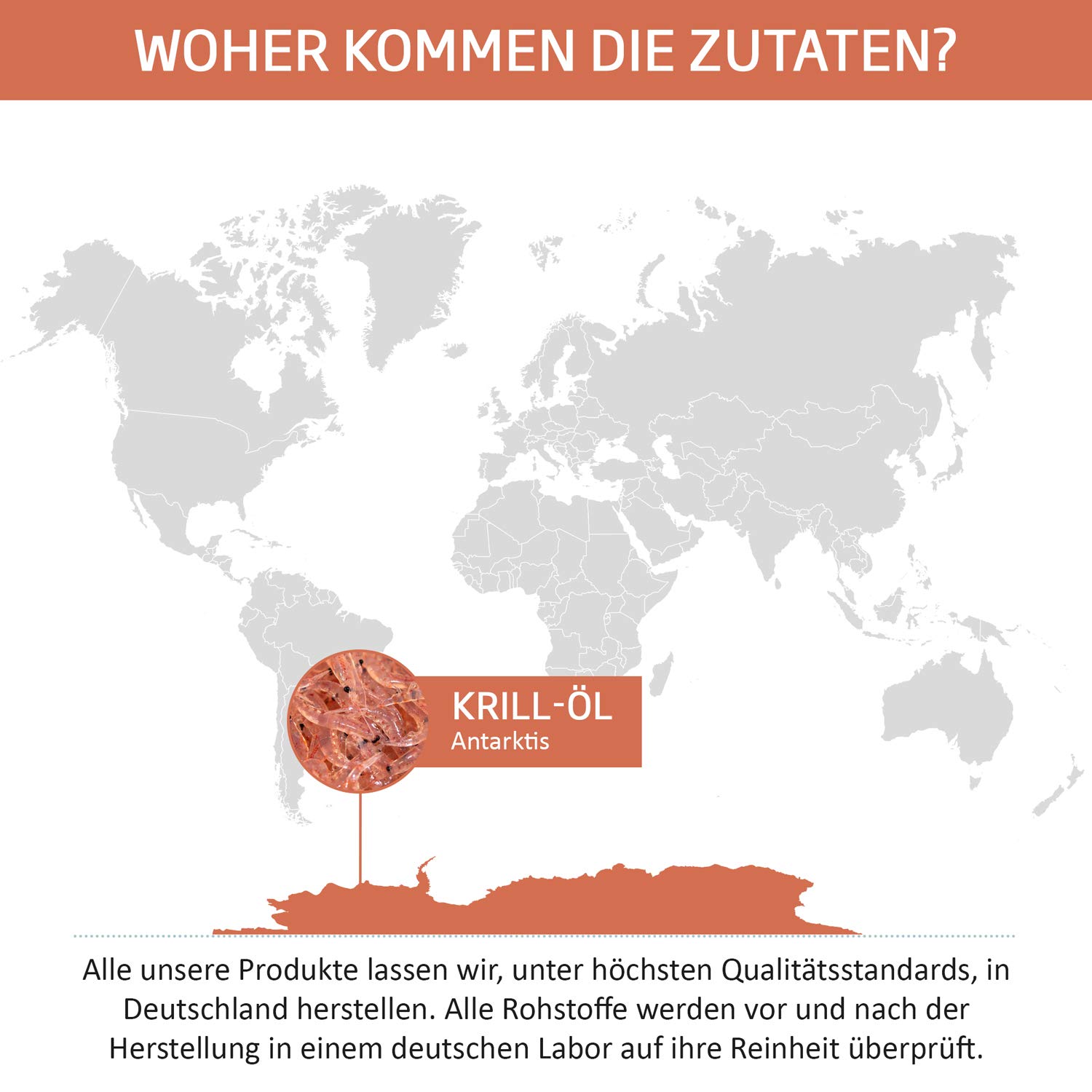 Krillöl - 1180mg mit hochdosiertem Omega-3: EPA, DHA, Cholin und Astaxanthin - Hochwertiger als Fischölkapseln durch Phospholipid - Laborgeprüft aus Deutschland 60 Kapseln = 49,5g