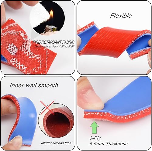 Miniatura 2 de Kit de manguera de refrigerante de radiador de silicona 1993-1998 94 95 96 97 Reemplazo para TOYOTA SUPRA JZA80 2JZ-GTE TURBO NON VVTI Rojo 2 piezas