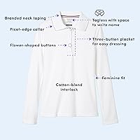 Vista 3 de French Toast Little Girls 'bebé LS ajustado Polo de punto con Picot collar