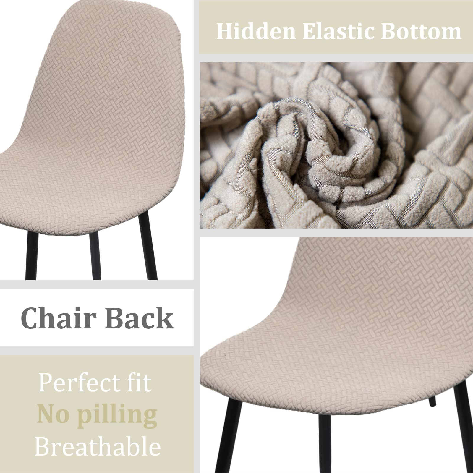 Lot De 4 Housses De Chaise Scandinaves Jaotto - Extensibles Et Jacquard - Salle à Manger