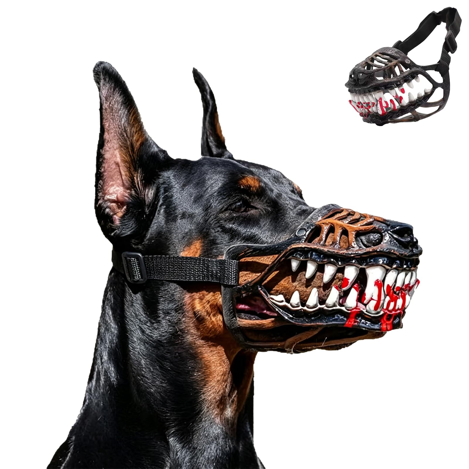 Hell Hound Monster Muzzle, Scary Dog Muzzle with Teeth (Type-B,S)