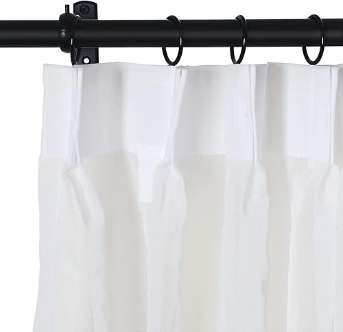 Miniatura 8 de TWOPAGES Cortina plisada transparente para dormitorio, sala de estar (1 panel, 52 pulgadas de ancho x 102 pulgadas de largo, a rayas) (1 panel, 52