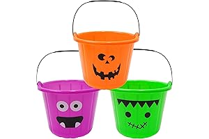 Zcaukya 3 Pack Halloween Candy Buckets, for Halloween Treat Supplies