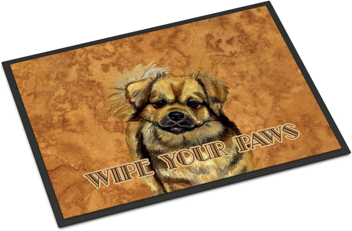 Caroline's Treasures LH9458MAT Tibetan Spaniel Wipe Your Paws Doormat 18x27 Front Door Mat Indoor Outdoor Rugs for Entryway, Non Slip Washable Low Pile, 18H X 27W