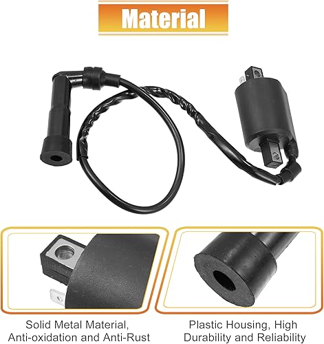 Miniatura 5 de X AUTOHAUX Bobina de encendido para Yamaha Vstar 650 XVS650 Custom XVS650A Classic XVS650AT Silverado ATV Bobina de encendido con tapa de bujía negra