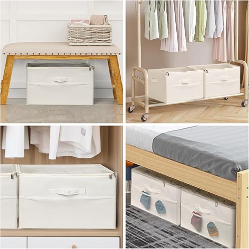 Miniatura 6 de Organizador de almacenamiento de zapatos para armario para 16 pares, contenedores de almacenamiento plegables con cubierta transparente y divisores