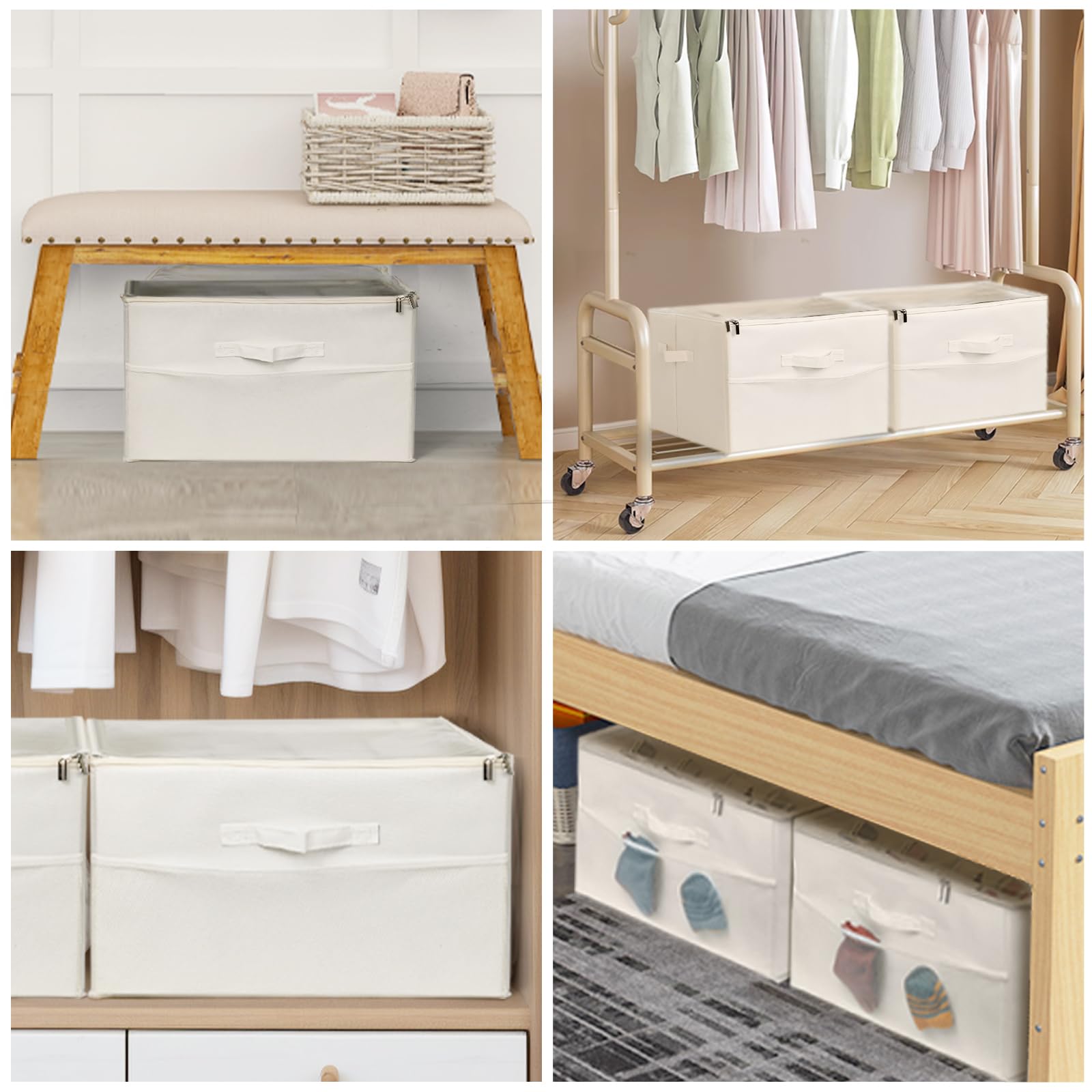 Schuh-Organizer für Schrank, große Schuhbox mit transparenter Abdeckung, faltbare Schuhaufbewahrungsbehälter, Körbe, Boxen, Behälter, 2 Stück