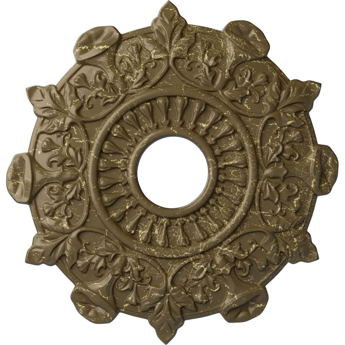 Médaillon de plafond Preston moulure cuivre Ekena menuiseries