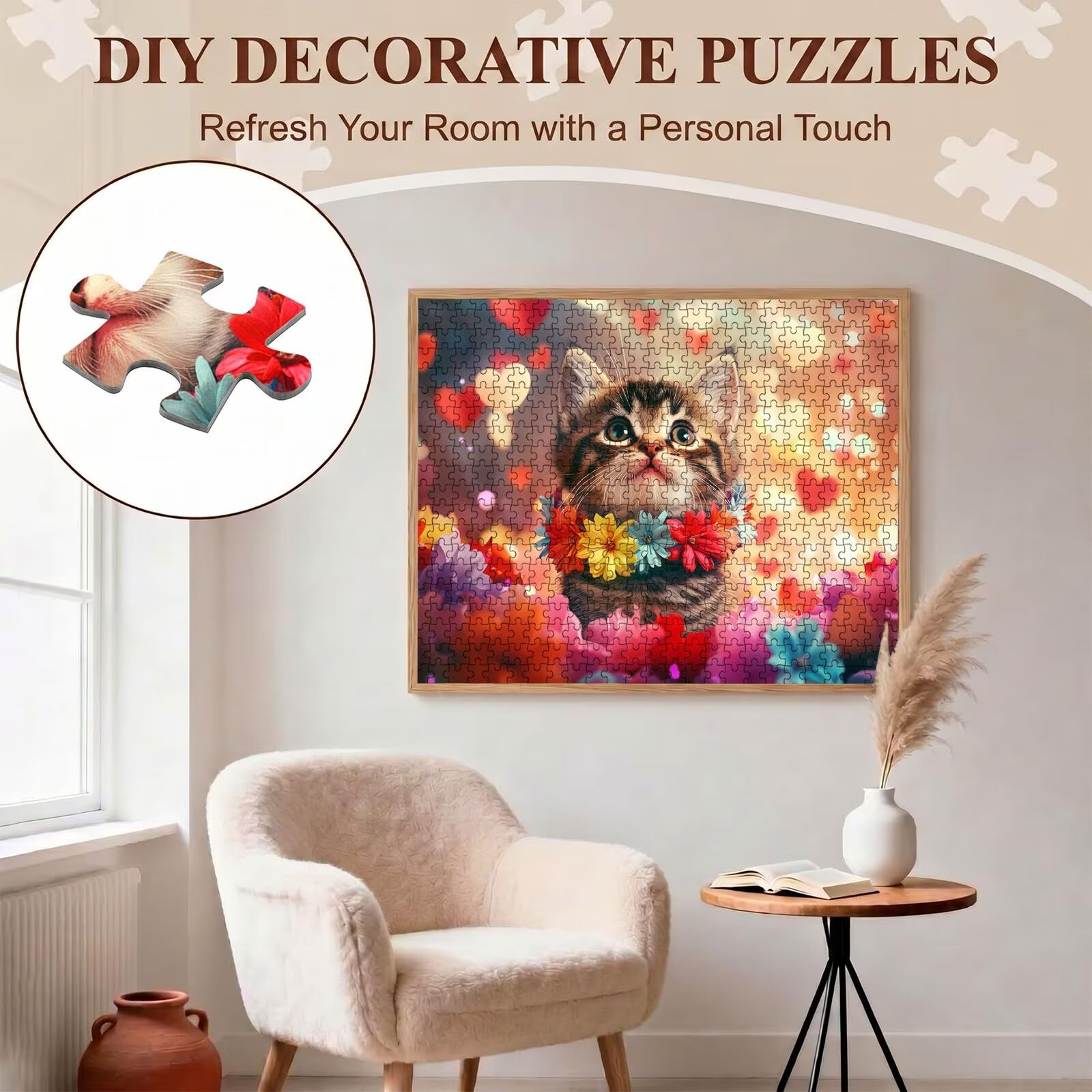 Carino gatto-3 Puzzle 2000 Pezzi per Adulti, Puzzle in Legno - Collezione Classica con Poster Incluso - Sfida di Concentrazione e Passatempo Antistress, Gioco Educativo per Famiglia, 99 x 70 cm f0-569