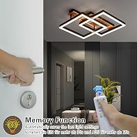 SEATAIN LED Mennyezeti Lámpa Fa Kerettel Dimmelhető Távirányítóval 47cm - Black 4