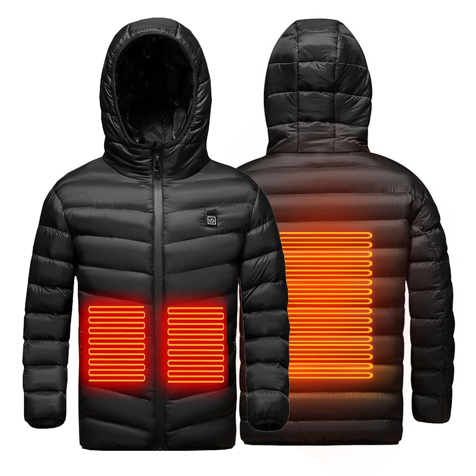 Générique Manteau Chauffant couleur unie Enfants Veste Chauffant Electrique Garçons Filles USB avec 3 Zones de Chauffage Manches Longues Veste Chauffante Doudoune Vêtements Chauffants Lavable