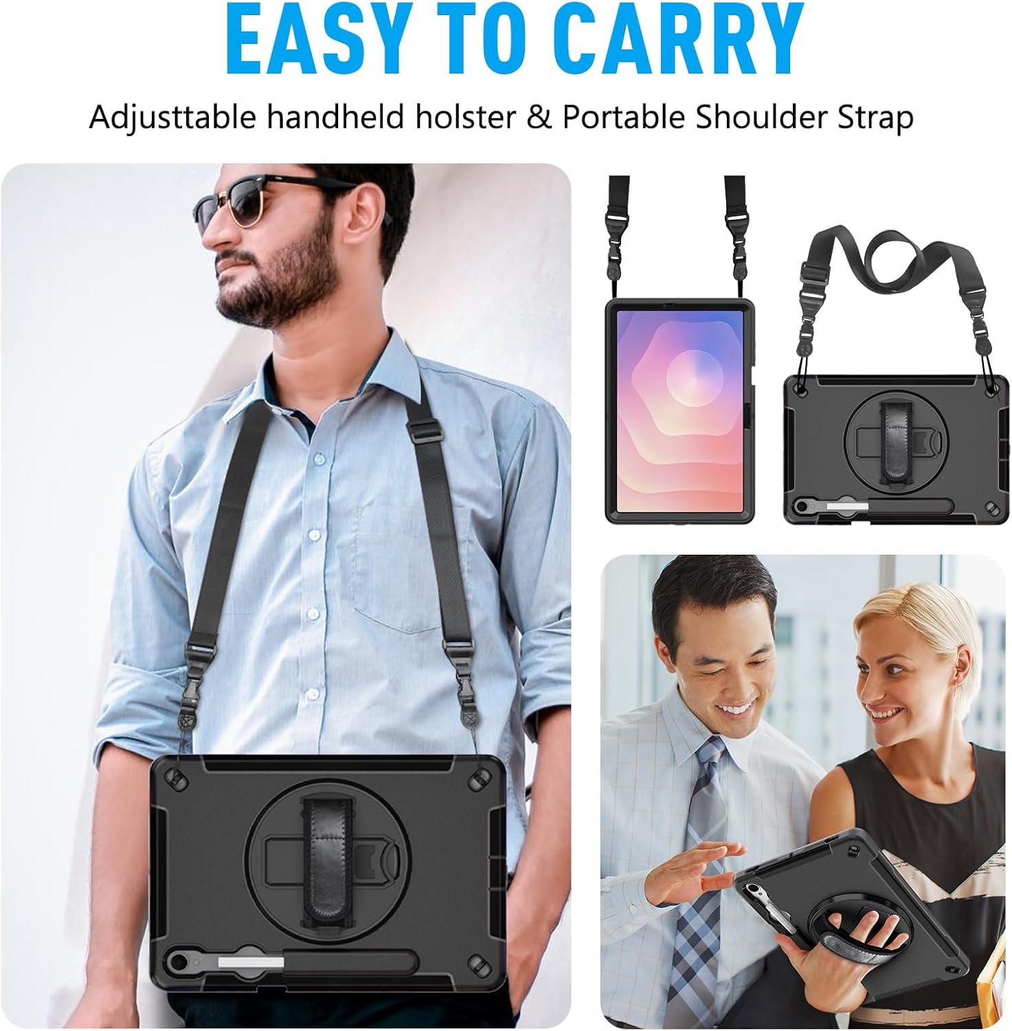 Miesherk Case for Galaxy Tab S11: Military Grade Shockproof Case with Hand/Shoulder Strap-S Pen Holder-Rotating Kickstand for Samsung Galaxy S11 11 Inch 5G 2025