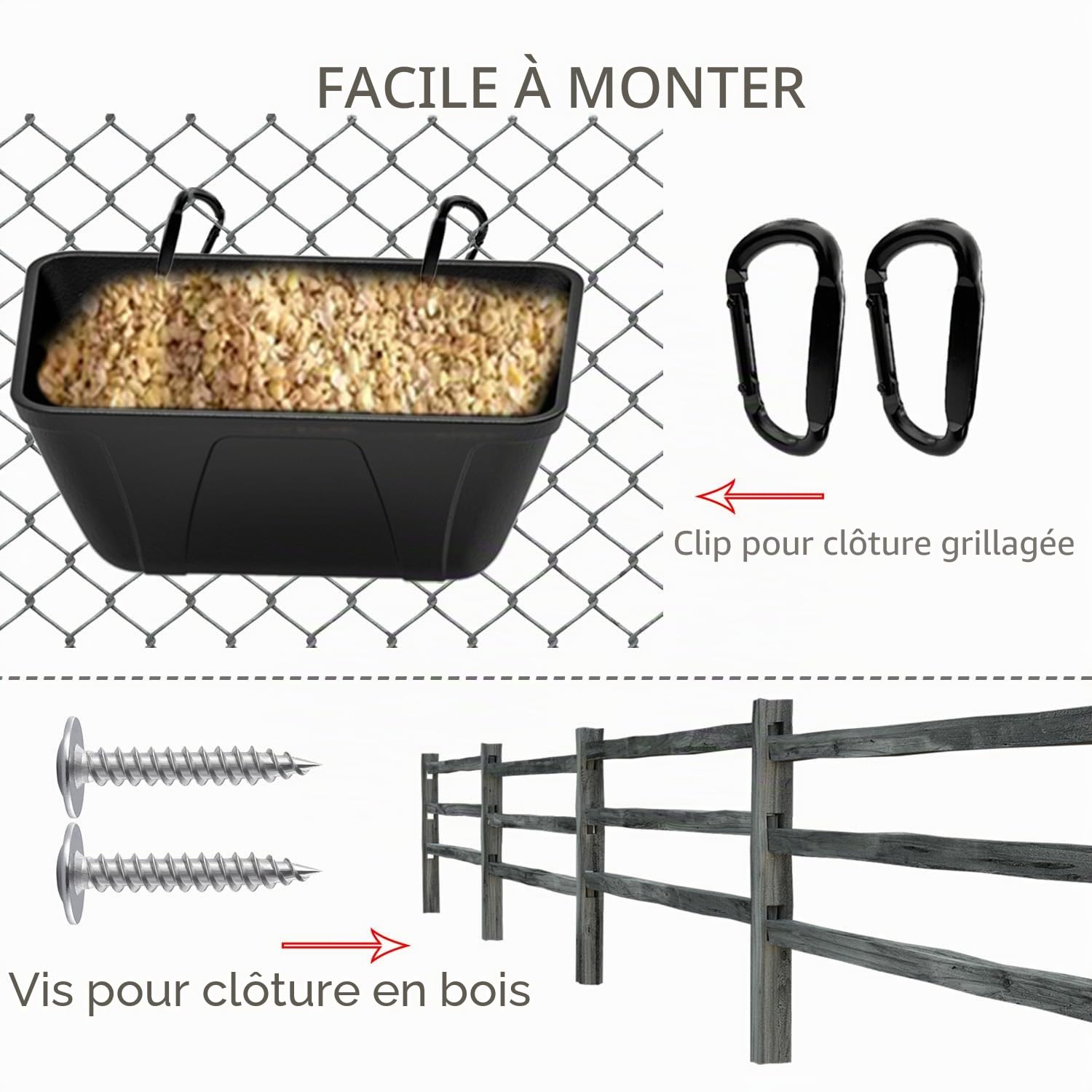 mozoba Mangeoire à Suspendre pour chèvre, Mouton, cerf, volaille, Canard, Poulet, conteneur d'alimentation pour bétail, chèvres, mangeoires, Seau d'abreuvoir