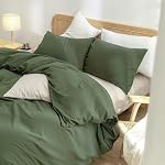 BESTOUCH Couverture de refroidissement pour les couvertures pondérées 100% Linge de lit de coton lavé Se sentir super doux confortable Chic respirant couverture (Olive Green, 40"x60")