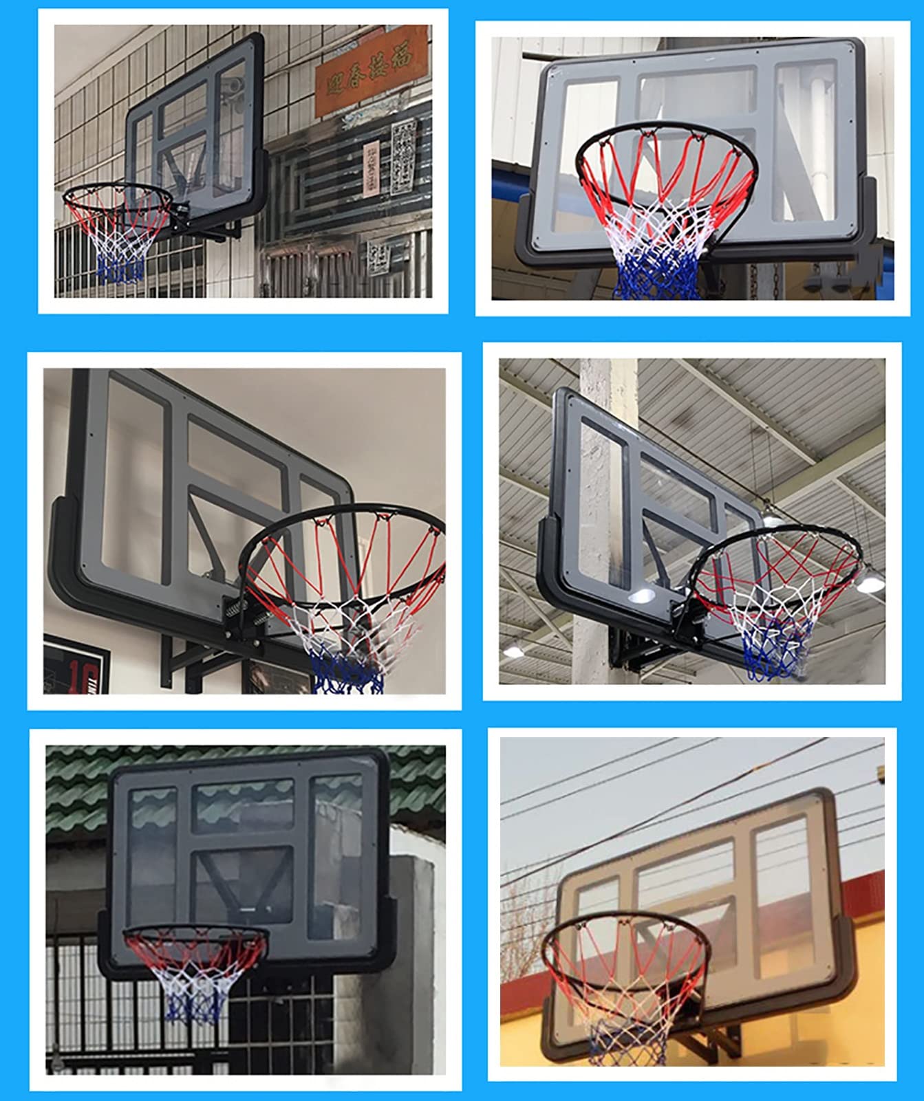 YXXSDP Canasta de Baloncesto Puerta Pro Canasta De Baloncesto con Accesorios Completos, Interior/Exterior Pared Y Habitación Grande Colgante Red De Baloncesto para Niños Niños Adultos (Color : Black)