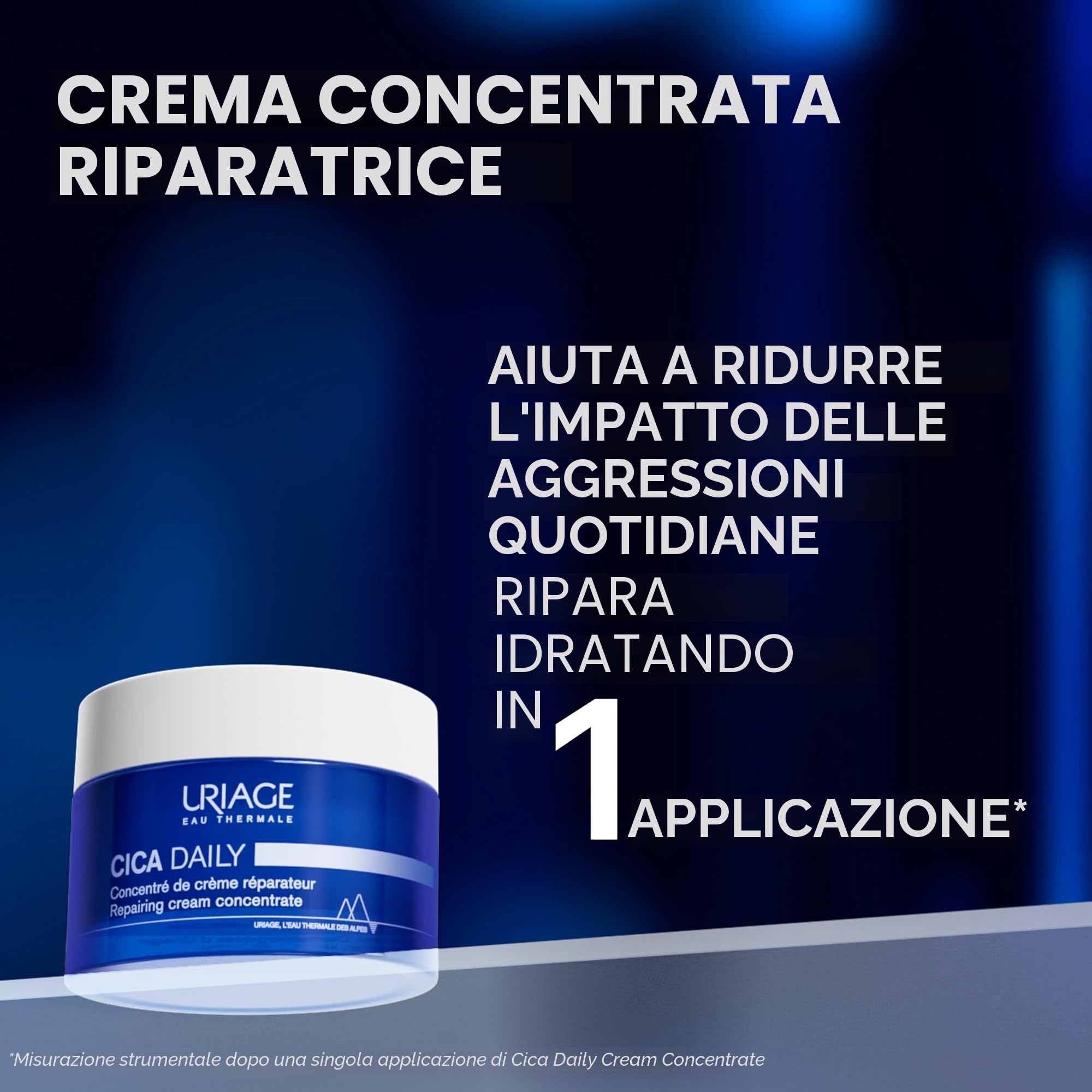 Uriage Cica Daily Crema riparatrice concentrata con Centella Asiatica, Acido Ialuronico e Vitamina B5 - Ripara e idrata in una sola applicazione - 96% di ingredienti di origine naturale - 40ml
