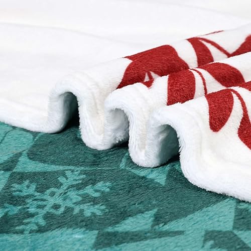 Miniatura 5 de Vessia Manta de Navidad de Papá Noel, manta de Feliz Navidad para sofá, cama, 300GSM, suave, acogedora, linda manta de dibujos animados, regalo para
