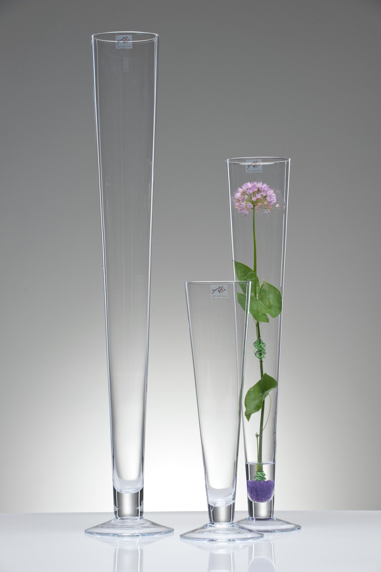 Sandra Rich, vaso di vetro cilindrico trasparente, collezione Cyli
