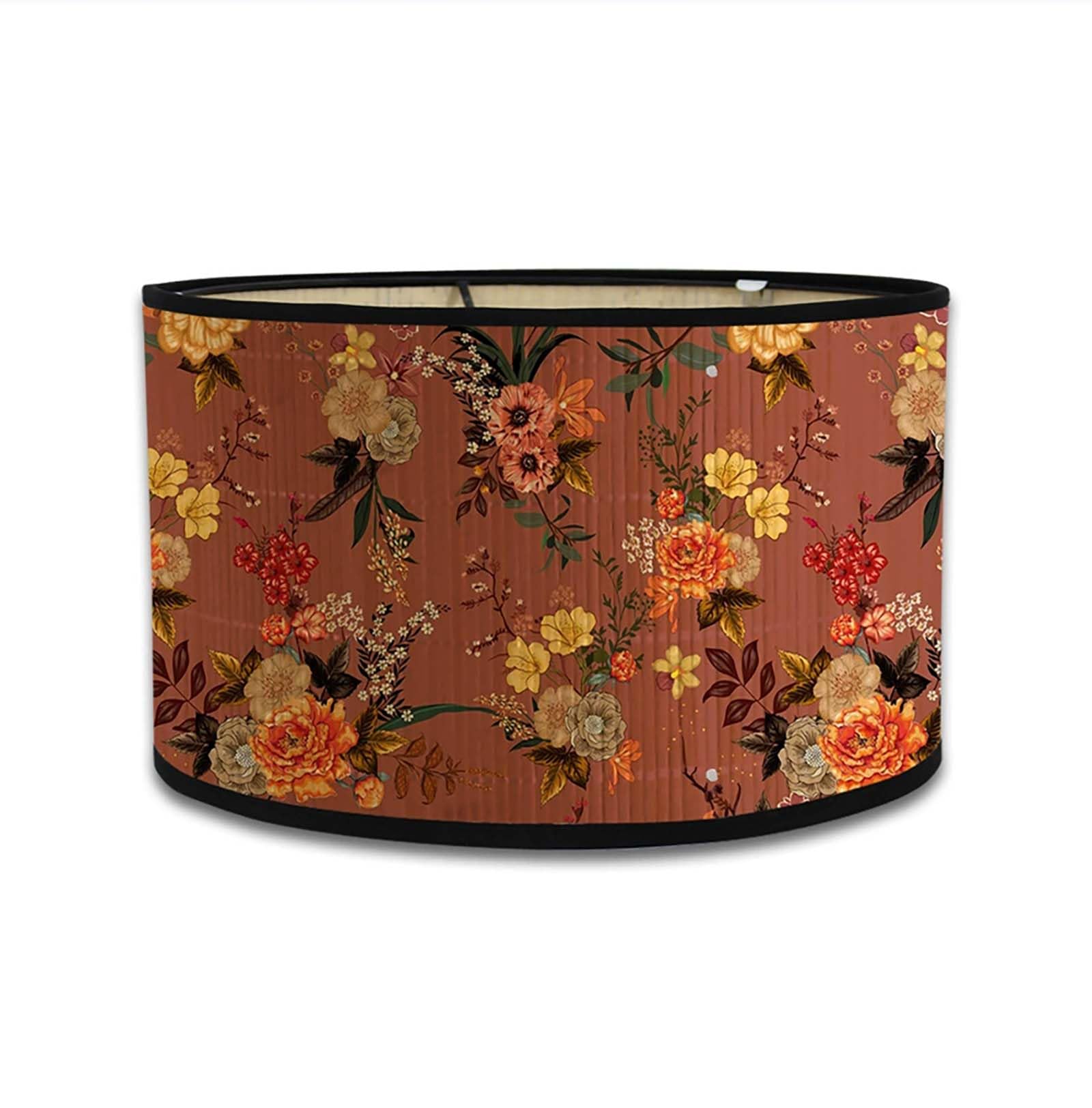 Retro Bamboo lampshade, Round Drum Shaped lampshade for Tables or Chandeliers, Suitable for Simple Ceiling Chandeliers (Style 30)