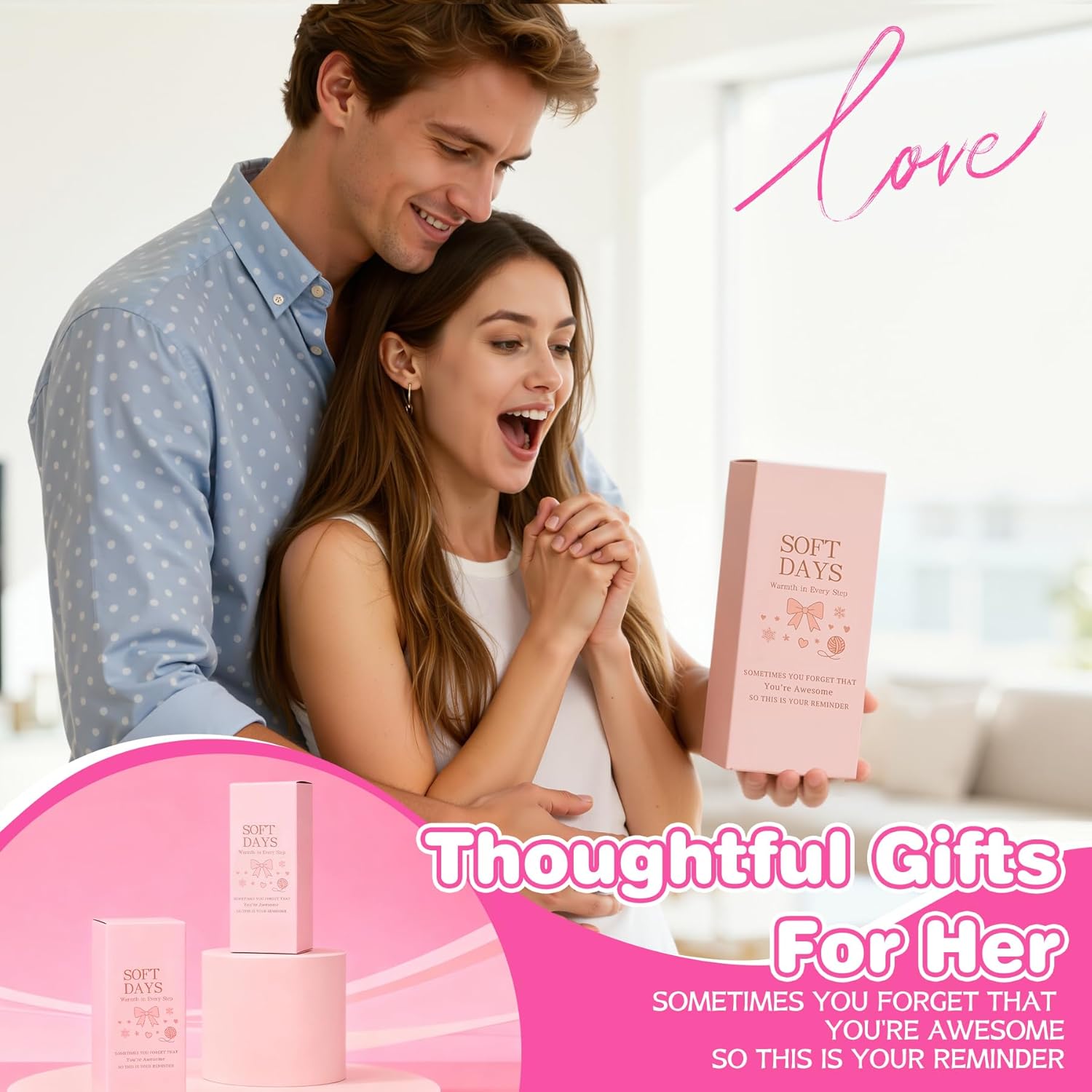 Zando Women's Fuzzy Socks for Women Cozy Socks With Gift Box-Cute Fluffy Cloud Soft Warm,for Home, Hospital, Work - Image 3