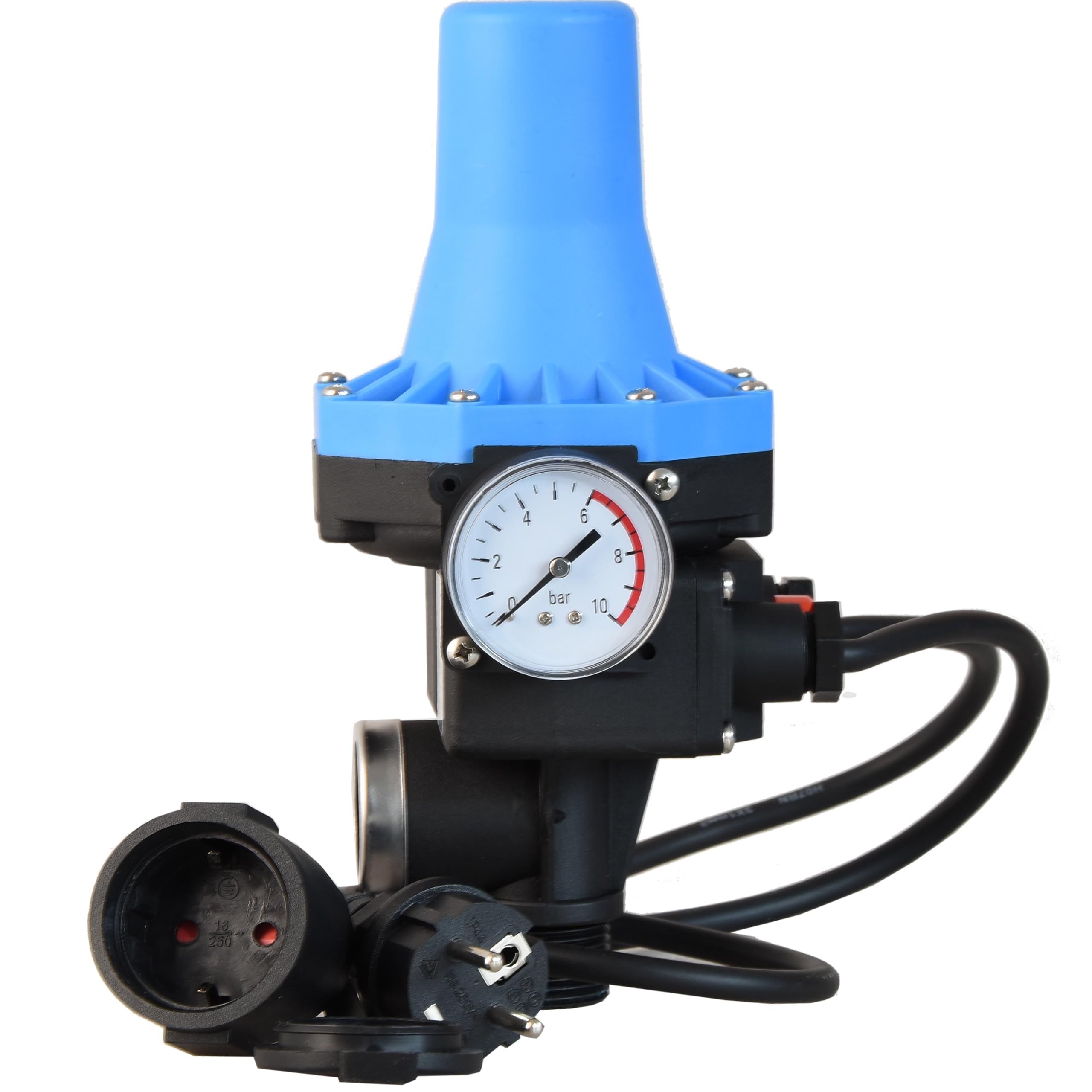 Pompe de Jardin Professionnelle JX 1100 avec Pressostat CSK 31 - Pompe à Eau (1100 W, 3600 l/h, hauteur de Refoulement 50 m) - Pompe arrosage INOX - Commande de Pompe - Protection Fonctionnement à Sec
