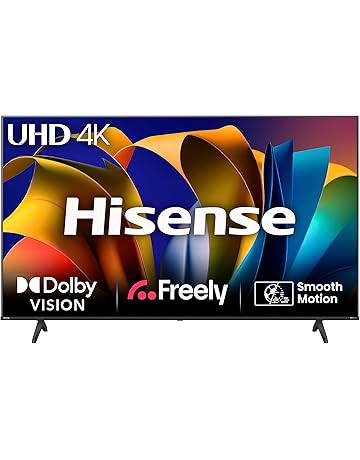 Hisense 50 Inch 4K Smart TV 50E6NTUK - Dolby Vision, Game Mode PLUS with 60Hz VRR ALLM, Smooth Motion, AI Sports Mode, Vidaa OS with Freely, Youtube, Netflix and Disney+ & Now TV (2024 Model)