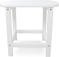 Vista 6 de POLYWOOD AD420WH Silla Adirondack moderna, color blanco y SBT18WH South Beach de 18 pulgadas, mesa auxiliar para exteriores, color blanco