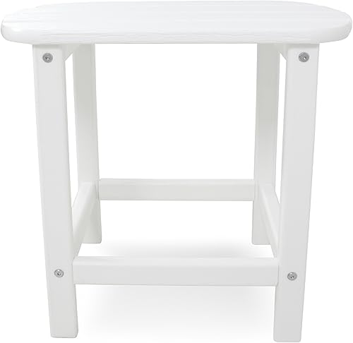 Miniatura 6 de POLYWOOD AD420WH Silla Adirondack moderna, color blanco y SBT18WH South Beach de 18 pulgadas, mesa auxiliar para exteriores, color blanco