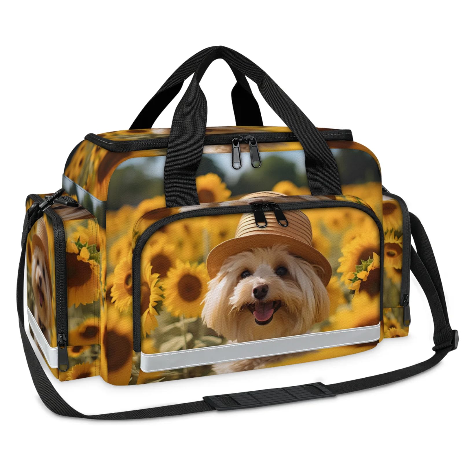 GzLeyigou First Aid Bags Empty, Fluffy Dog Emergency Bag First Aid Kit Multiple Compartment Kit Carrier On Call Trauma Bag For Paramedics Emergency Medical Supplies Kit