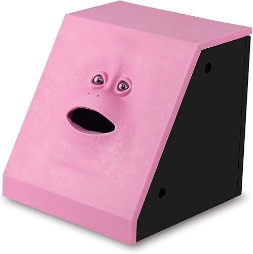 Miniatura 7 de Youngine Banco de la cara de la novedad para comer monedas, caja de ahorros, colección de ahorro de dinero, alcancía (rosa)